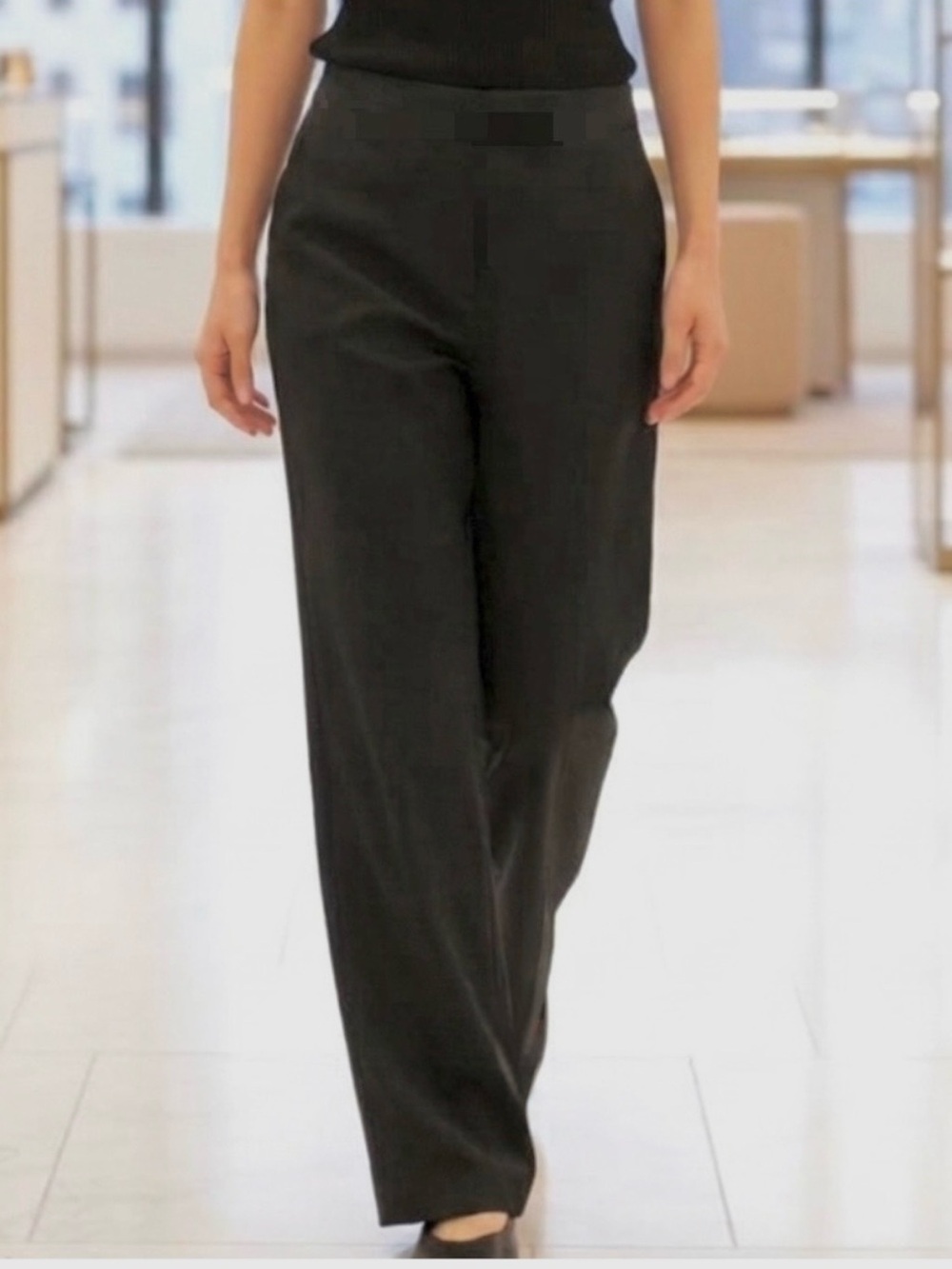 St. John Basics Collection Santana Knit Trouser Pants, Black, Size 8